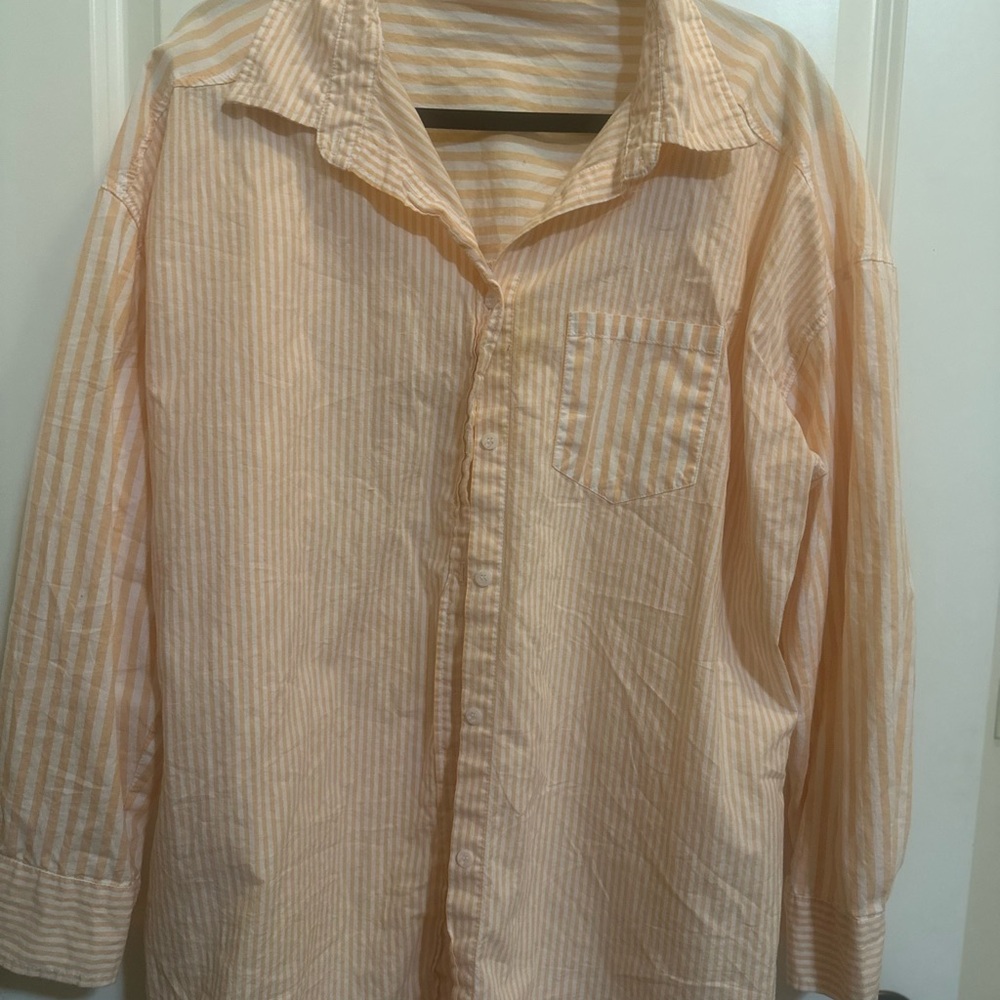 Cotton On Orange stripe long button down